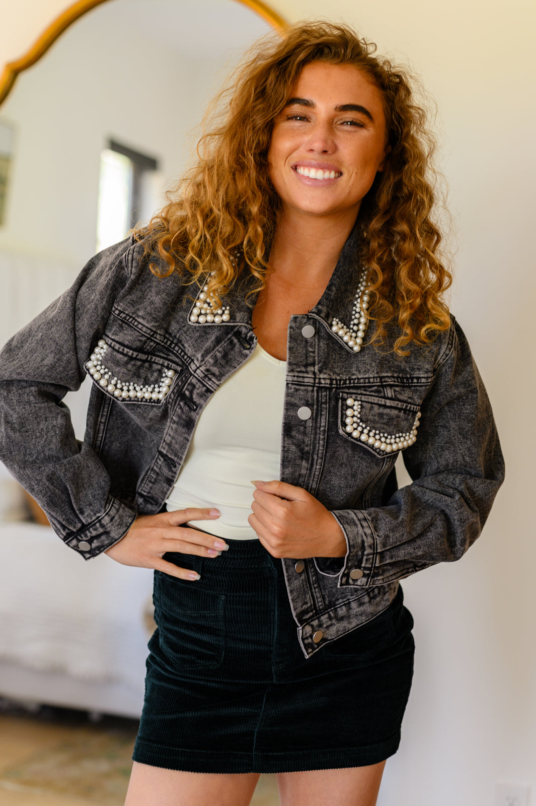 Denim And Pearls Denim Jacket Womens Southern Soul Collectives 