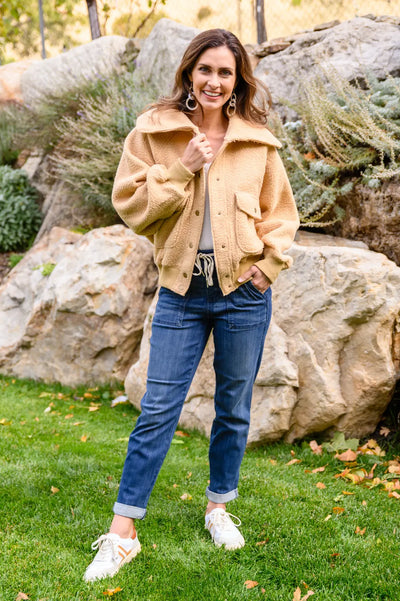 Don't Stress Oversized Collar Sherpa Jacket In Taupe Womens Southern Soul Collectives 