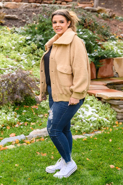 Don't Stress Oversized Collar Sherpa Jacket In Taupe Womens Southern Soul Collectives 