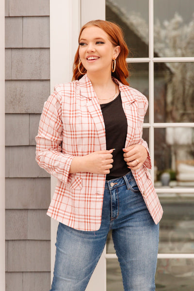 Dressed in Plaid Blazer In Pink Womens Southern Soul Collectives 