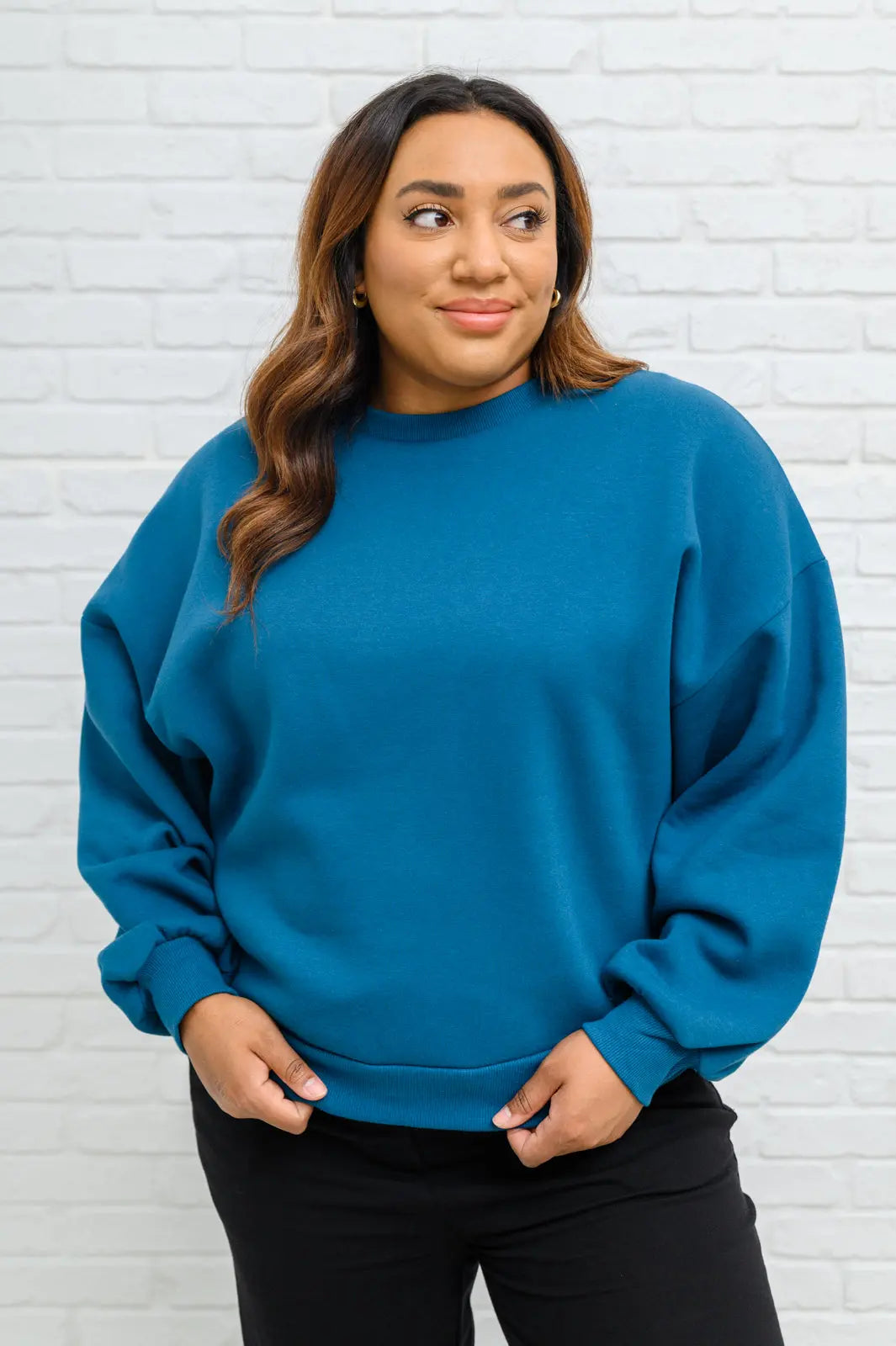 Drop Shoulder Sweatshirt In Teal Womens Southern Soul Collectives 