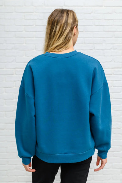 Drop Shoulder Sweatshirt In Teal Womens Southern Soul Collectives 