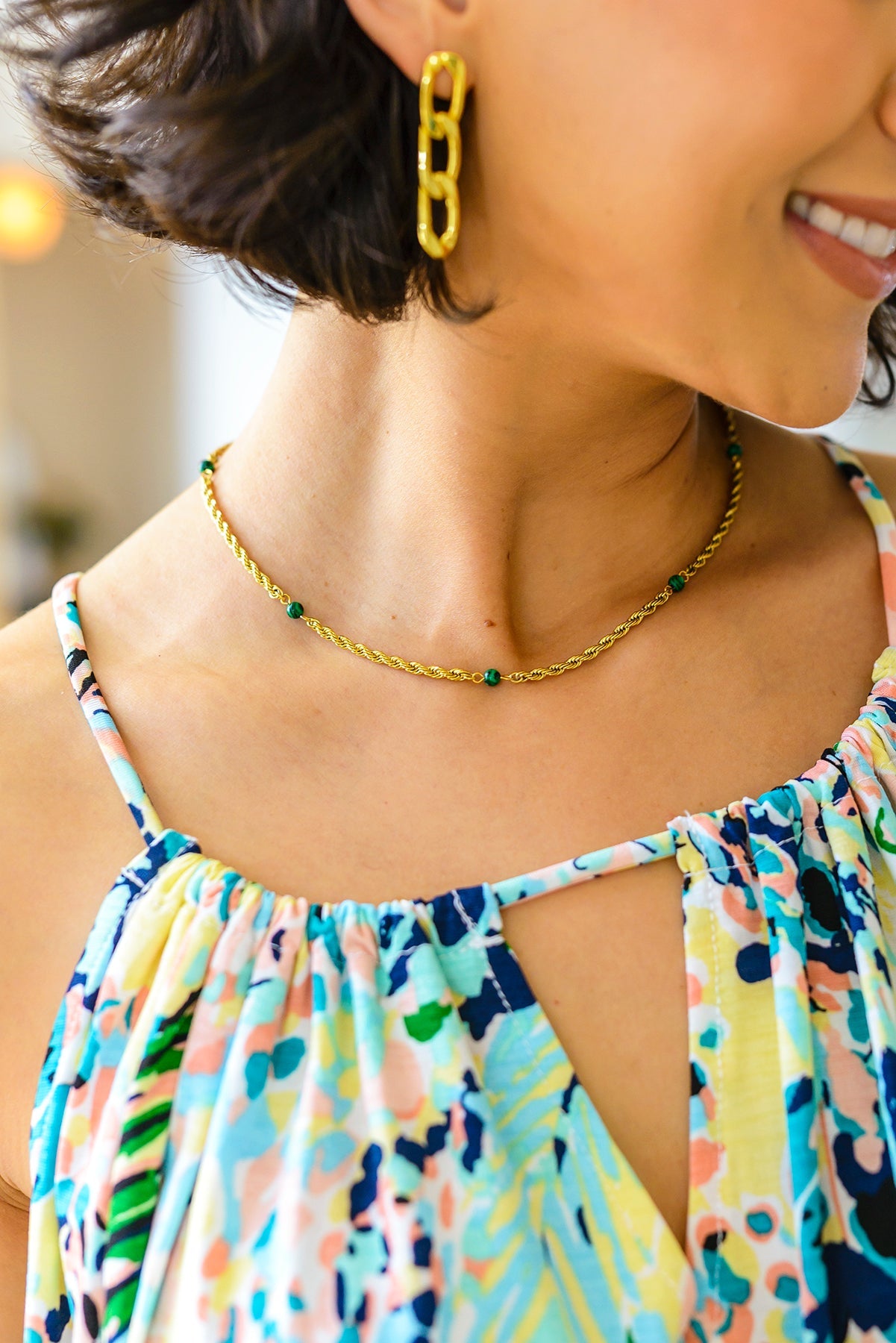 Drops of Turquoise Gold Necklace Womens Southern Soul Collectives 