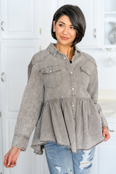 Earl Grey Button Up Long Sleeve Top Womens Southern Soul Collectives 