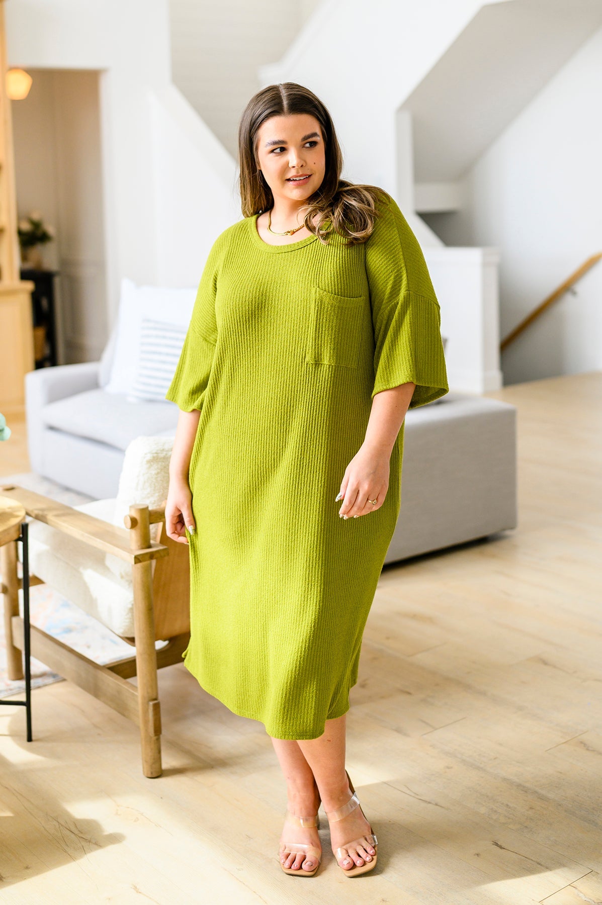 Easy Going Shift Dress in Bright Green Womens Southern Soul Collectives 