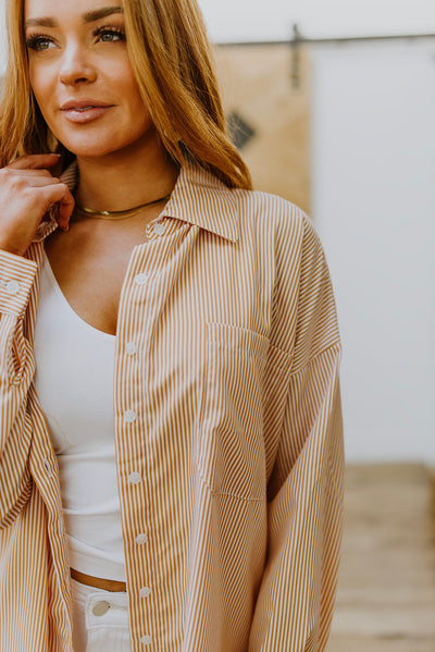 Easy On The Eyes Striped Button Up Womens Southern Soul Collectives 