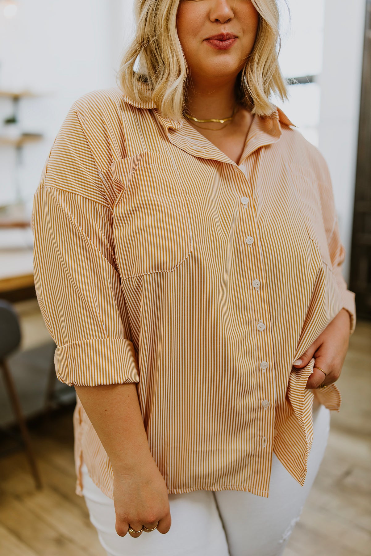 Easy On The Eyes Striped Button Up Womens Southern Soul Collectives 