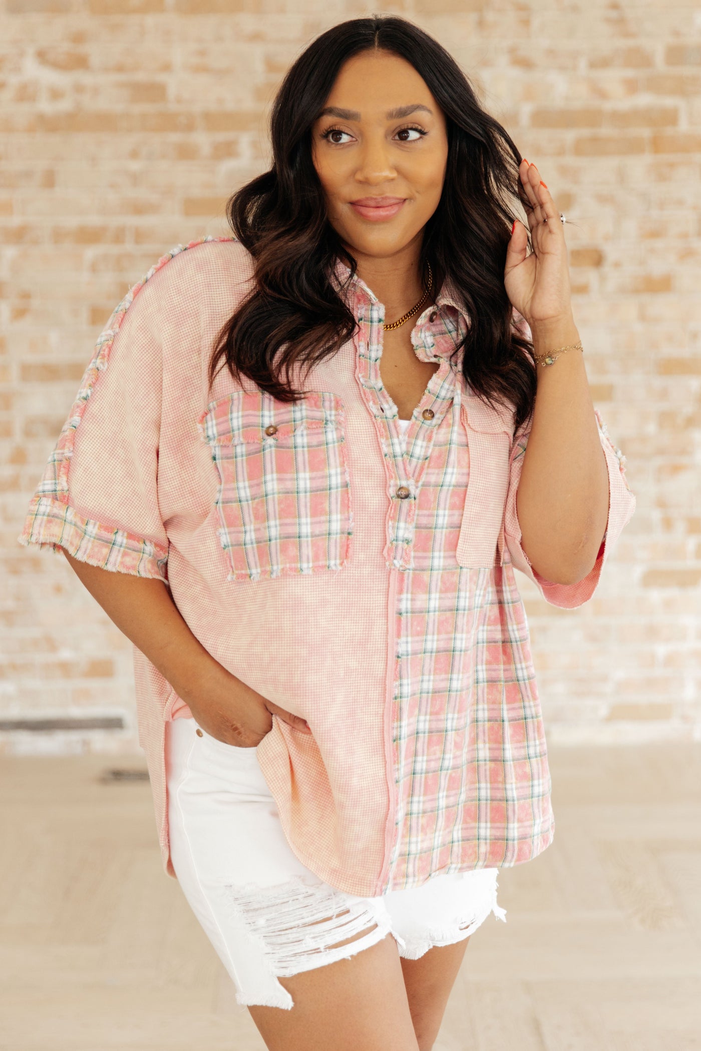 Easy to Please Plaid Color Block Top Tops Southern Soul Collectives