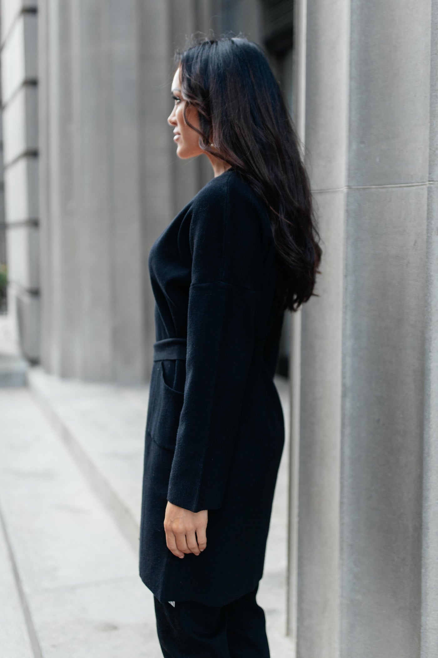 Editor Soft Trench Cardi in Black Womens Southern Soul Collectives 