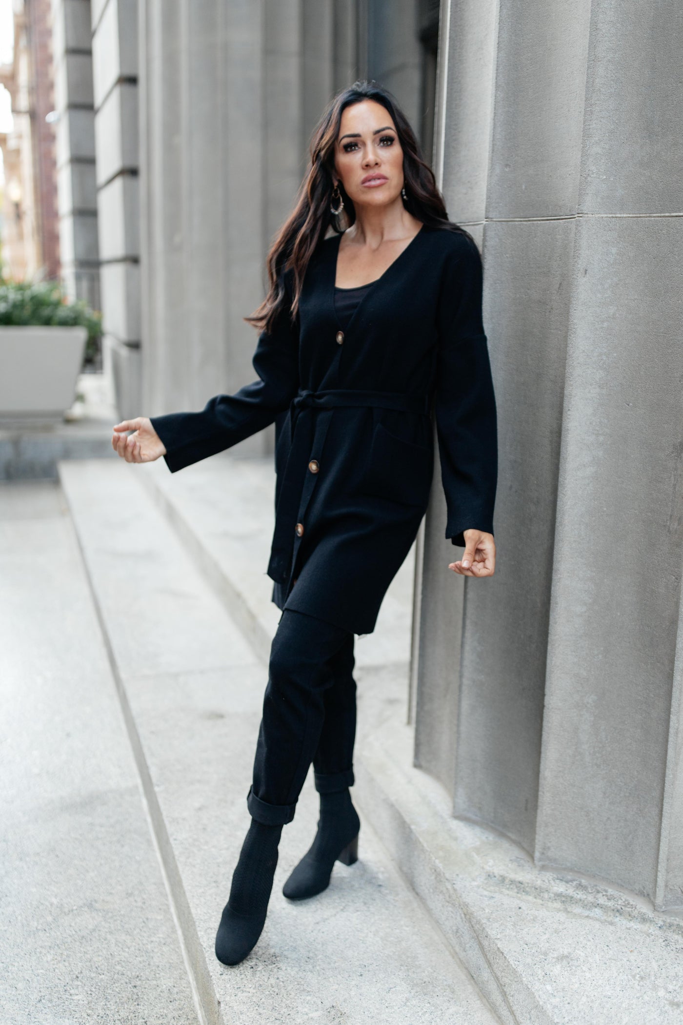 Editor Soft Trench Cardi in Black Womens Southern Soul Collectives 