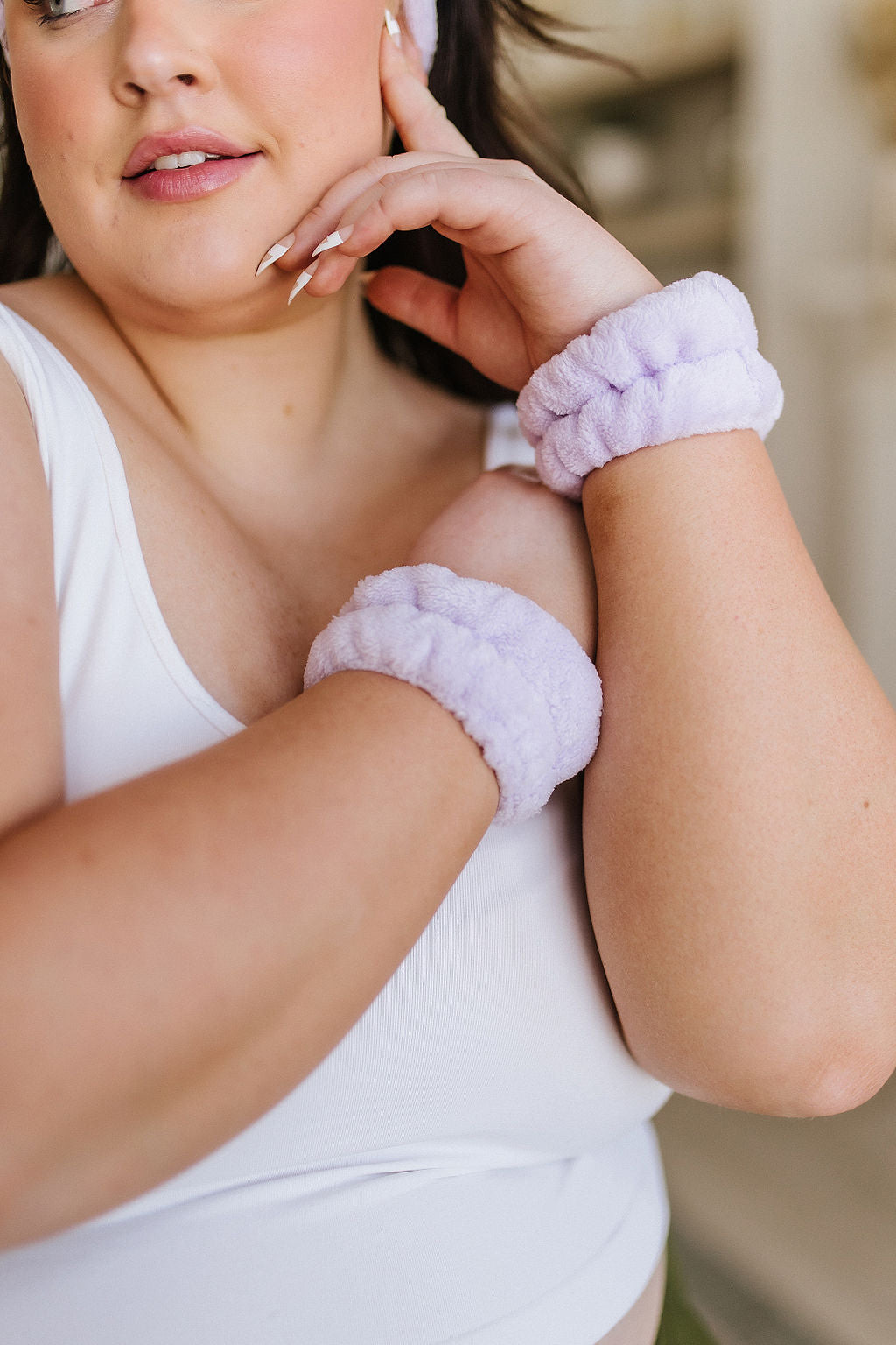 Effortless Days Stretchy Headband & Wristband Set in Lilac Womens Southern Soul Collectives 