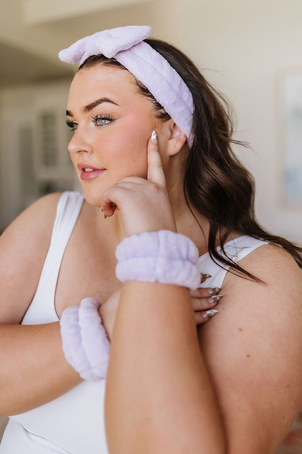 Effortless Days Stretchy Headband & Wristband Set in Lilac Womens Southern Soul Collectives 