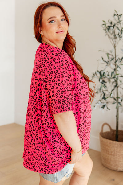 Essential Blouse in Hot Pink Leopard Southern Soul Collectives