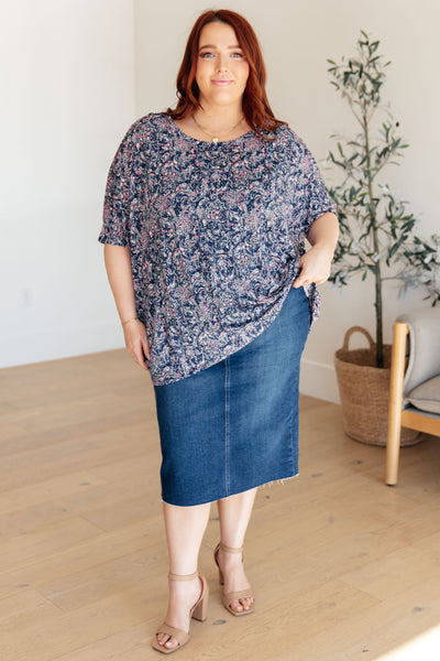 Essential Blouse in Navy Paisley Southern Soul Collectives