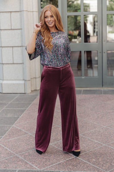 High Society Velvet Wide Leg Trousers - Southern Soul Collectives