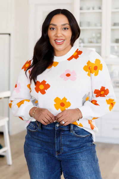 Falling Flowers Floral Sweater Tops Southern Soul Collectives