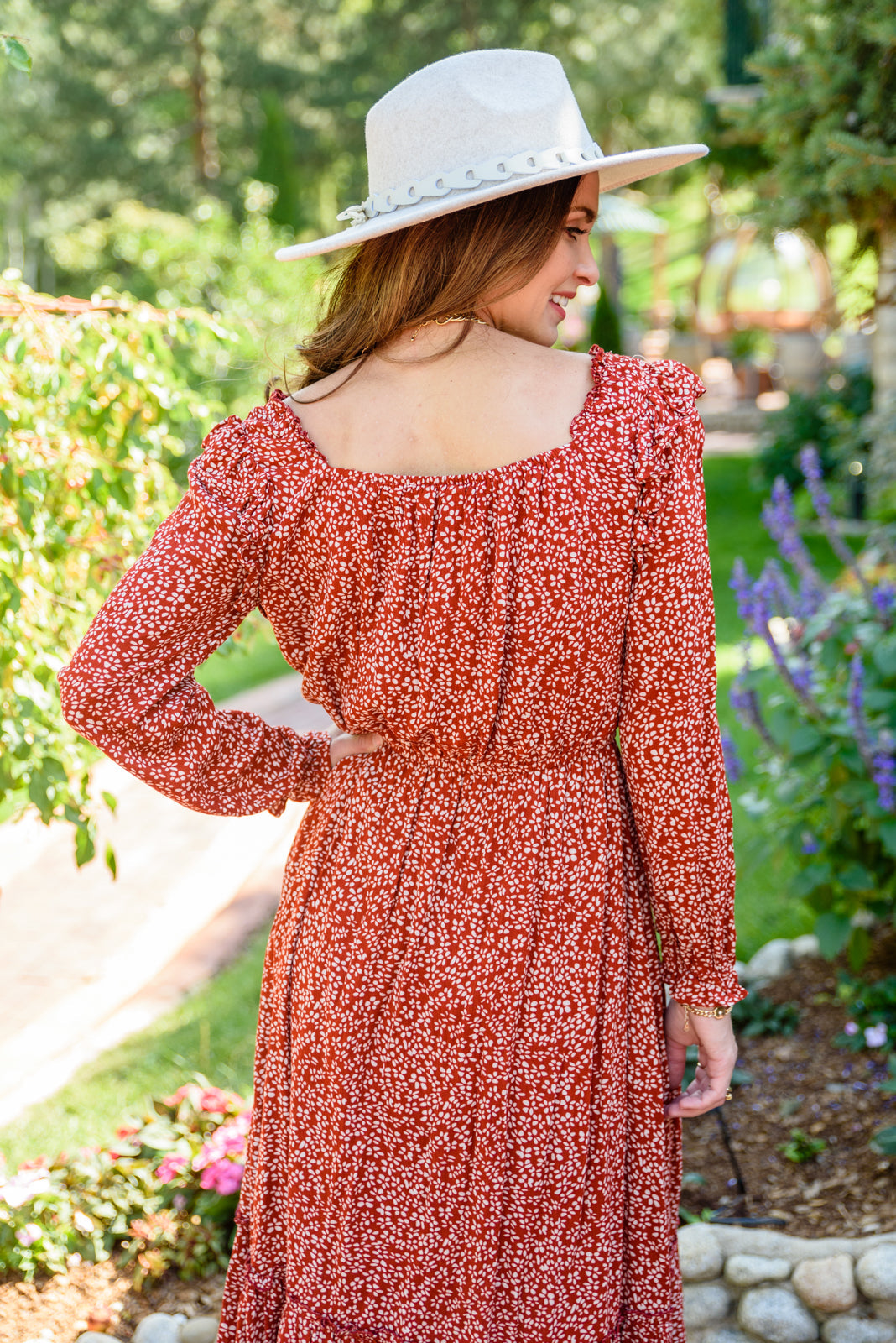 First Kiss Long Sleeve Maxi Dress In Rust Womens Southern Soul Collectives 
