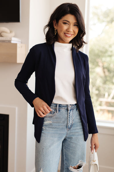 Fitted Blazer in Navy Womens Southern Soul Collectives