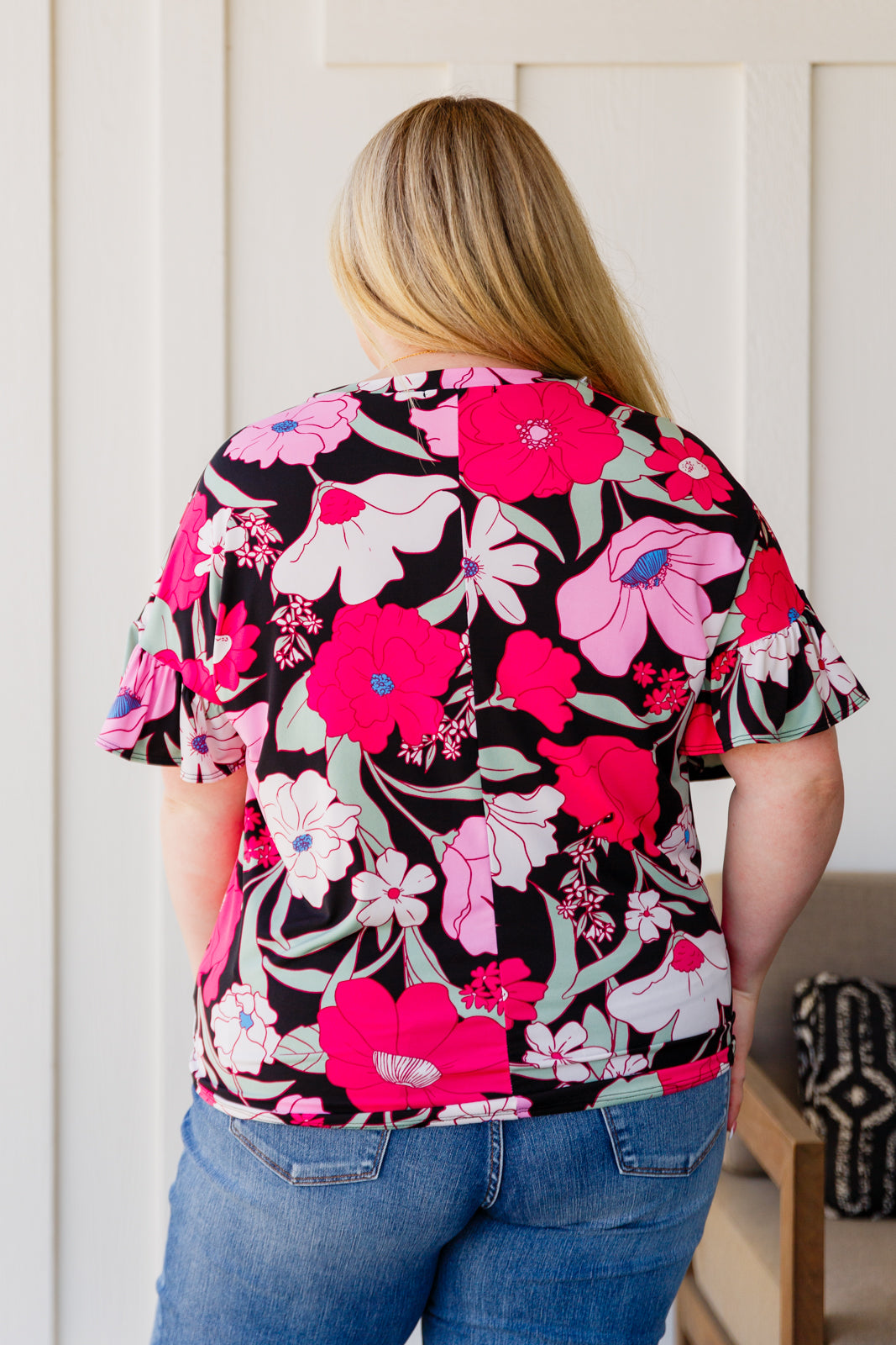 Floral First Ruffle Sleeve Top Womens Southern Soul Collectives 