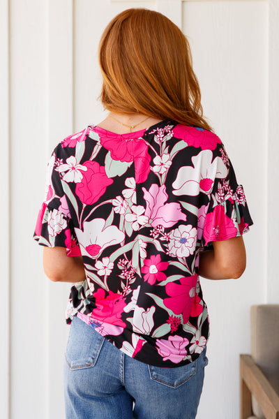 Floral First Ruffle Sleeve Top Womens Southern Soul Collectives 