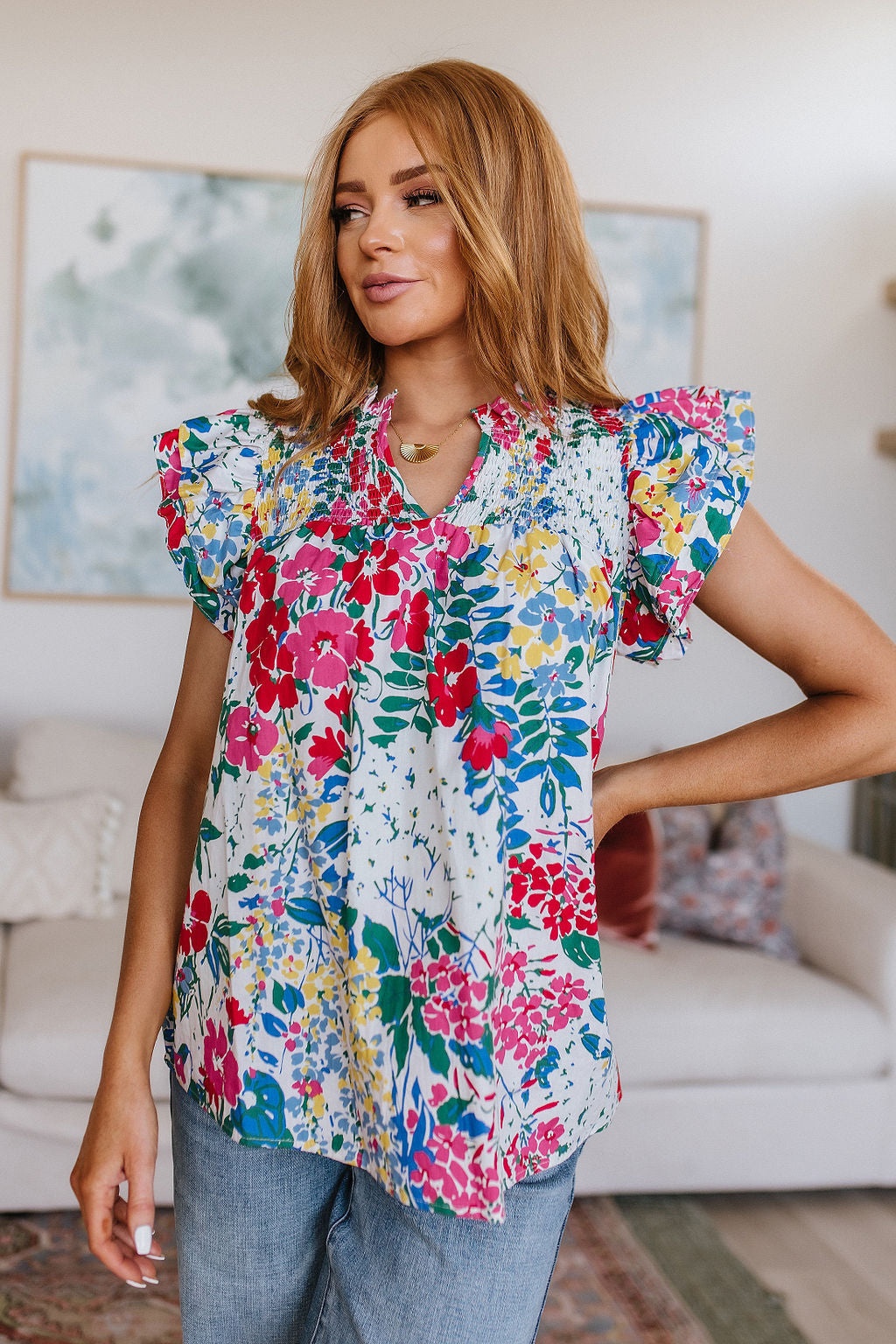 Floral Impressions Blouse Womens Southern Soul Collectives 