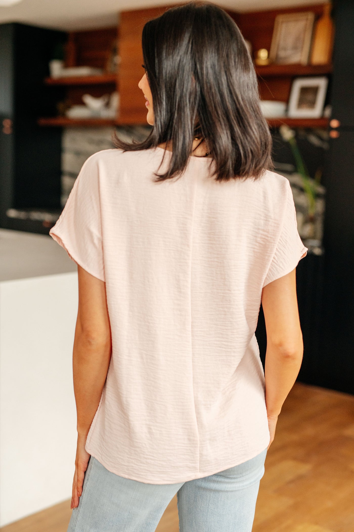 Frequently Asked Questions V-Neck Top in Blush Womens Southern Soul Collectives