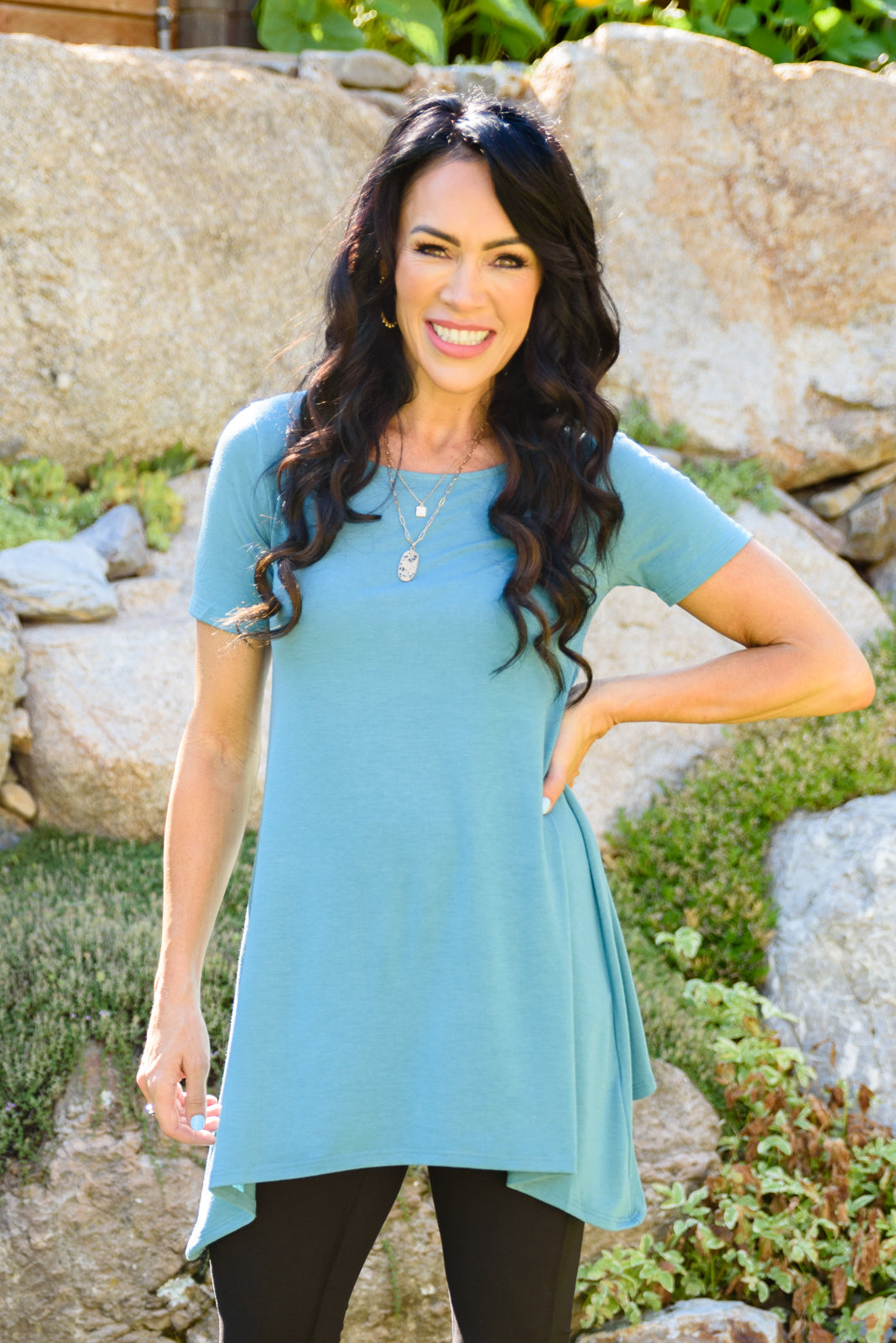 Fresh Feels A-line Top In Teal Blue Womens Southern Soul Collectives 
