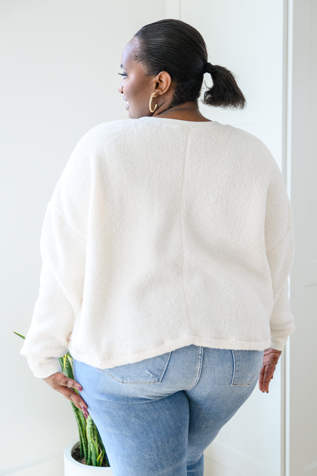 Fuzzy Cuddles Sweater in Off White Womens Southern Soul Collectives 