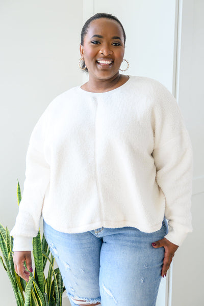 Fuzzy Cuddles Sweater in Off White Womens Southern Soul Collectives 