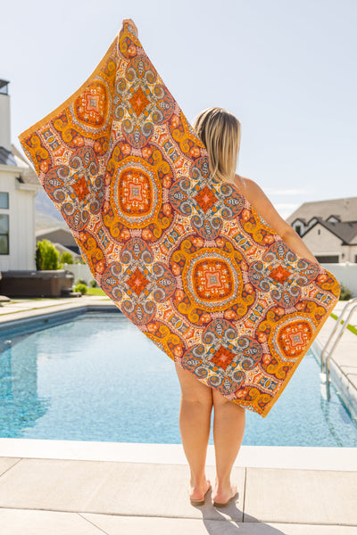 Luxury Beach Towel in Boho Medallions Womens Southern Soul Collectives 