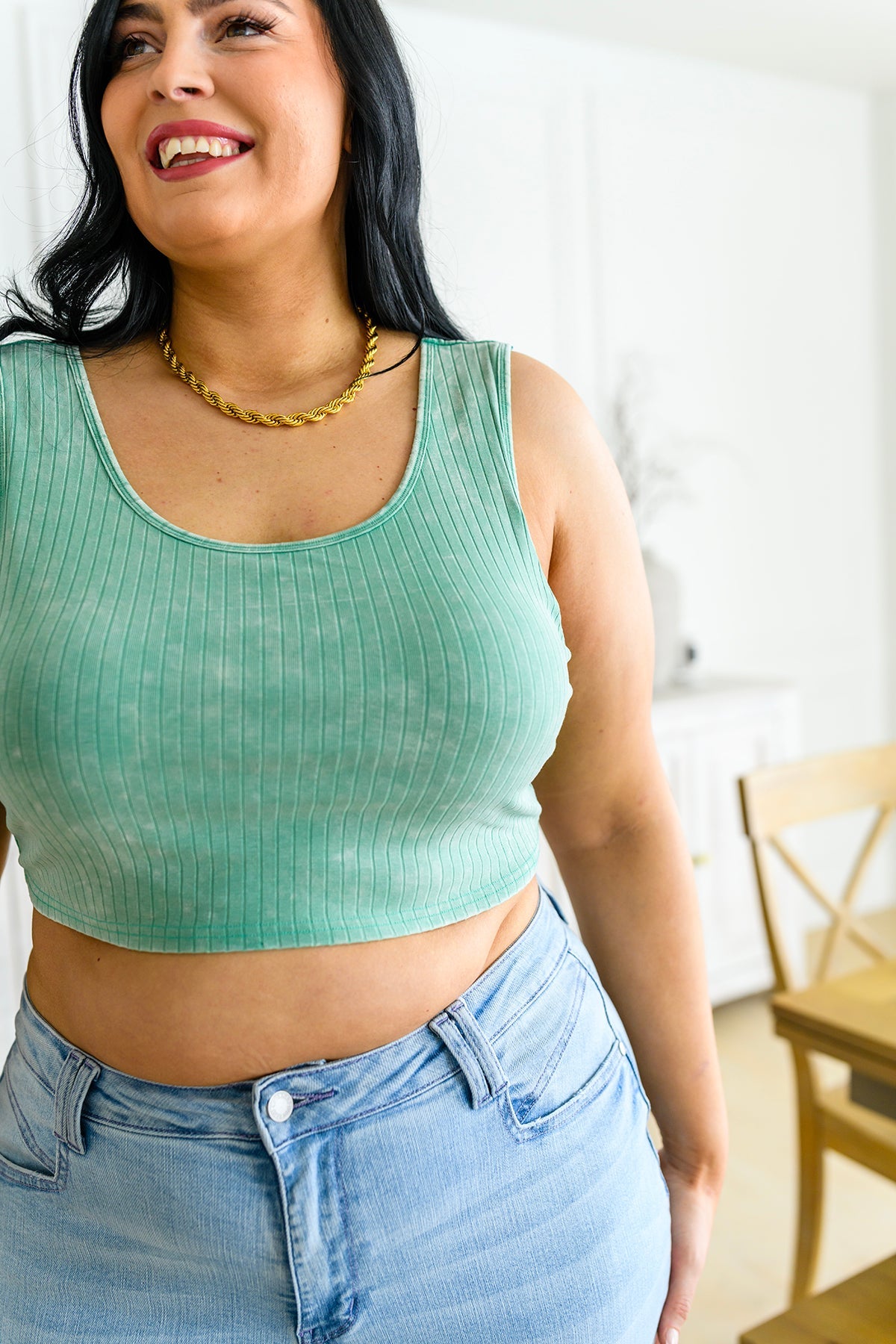 Get On My Level Cropped Cami in Mint Womens Southern Soul Collectives 