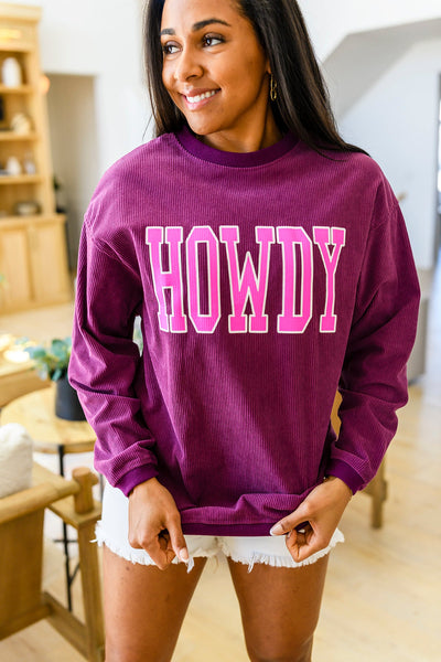 Howdy Get 'Em Cowgirl Textured Sweatshirt Womens Southern Soul Collectives 
