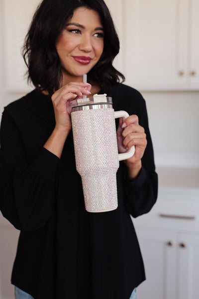 Glam Girl 40 oz Rhinestone Tumbler in White Womens Southern Soul Collectives