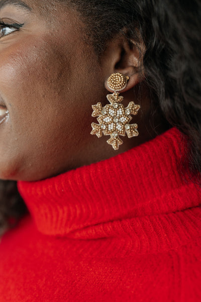 Glitz And Glam Beaded Snowflake Earrings Womens Southern Soul Collectives
