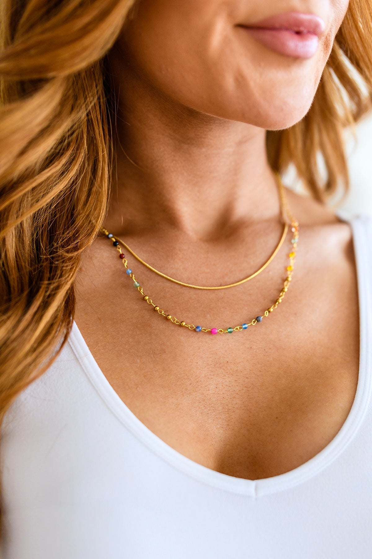 Golden Kaleidoscope Layered Necklace Womens Southern Soul Collectives 