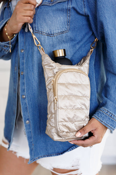 Gotcha Girl Puffer Tumbler Tote in Gold Accessories Southern Soul Collectives
