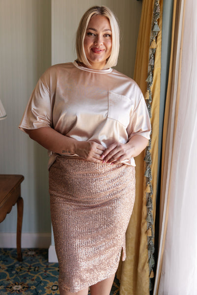 Gilded Age Sequin Skirt in Champagne Womens Southern Soul Collectives