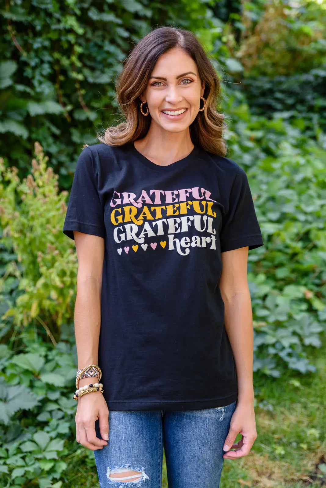 Grateful Heart Graphic T-Shirt In Black Womens Southern Soul Collectives 