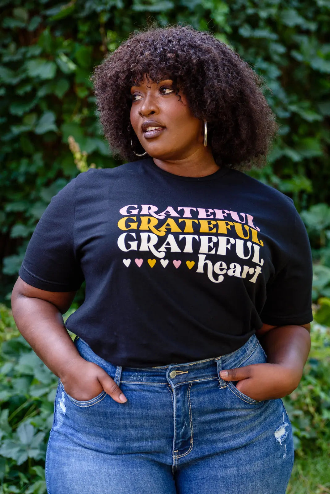 Grateful Heart Graphic T-Shirt In Black Womens Southern Soul Collectives 