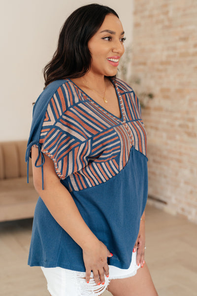 Greece Lightning V-Neck Blouse Tops Southern Soul Collectives