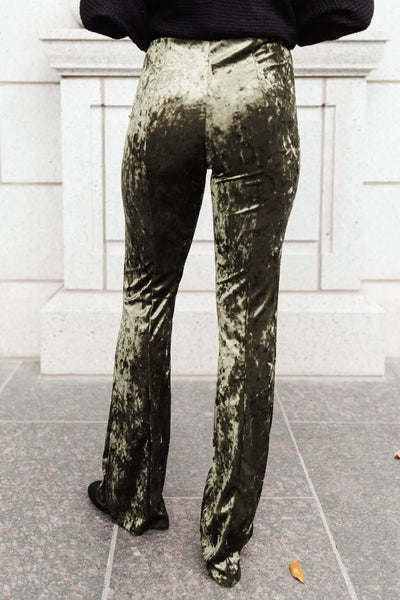 Groovy Chick Bell Bottom Leggings In Olive Womens Southern Soul Collectives 