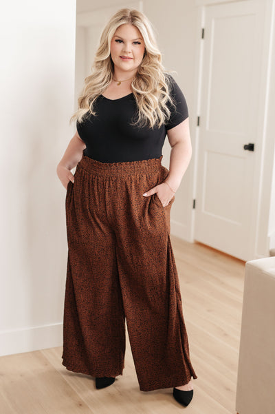 Harmony High Rise Wide Leg Pants in Brown Womens Southern Soul Collectives