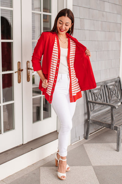 Have You Heard Cardigan in Red Womens Southern Soul Collectives 
