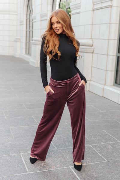 High Society Velvet Wide Leg Trousers - Southern Soul Collectives