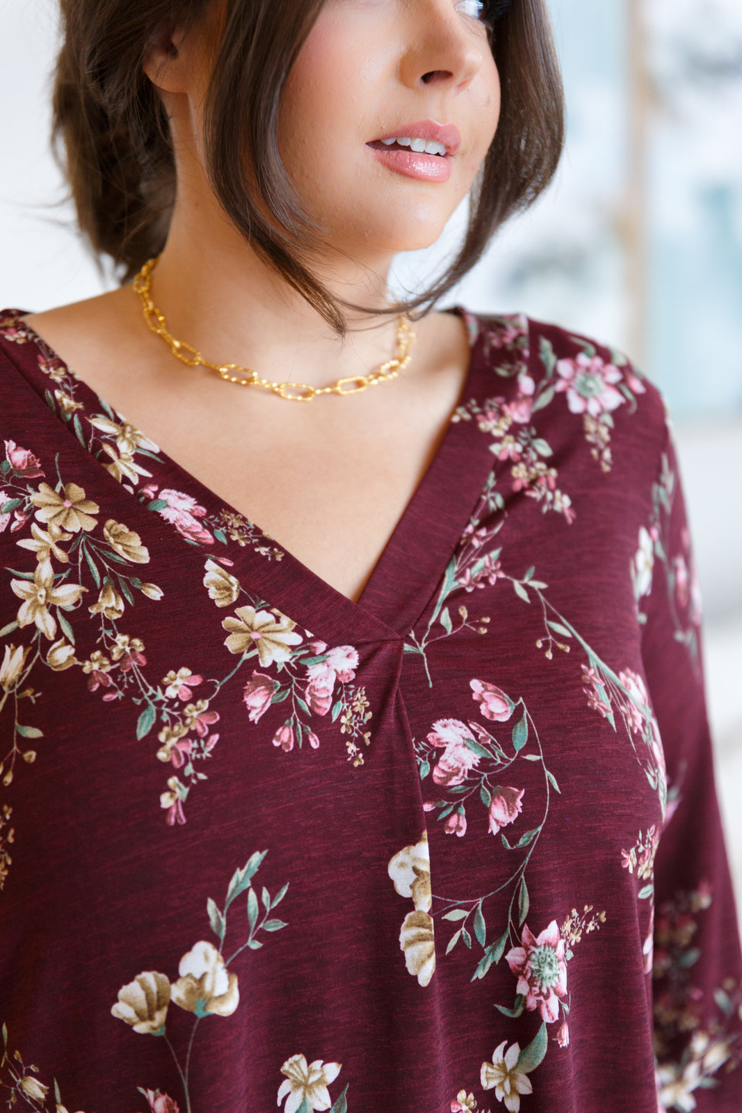 Hometown Classic Top in Wine Floral Womens Southern Soul Collectives