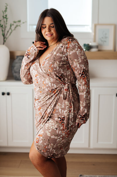 Honey Do I Ever Faux Wrap Dress in Taupe - Southern Soul Collectives