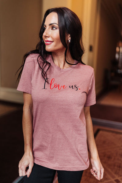 I Love Us Tee in Heather Mauve Womens Southern Soul Collectives 