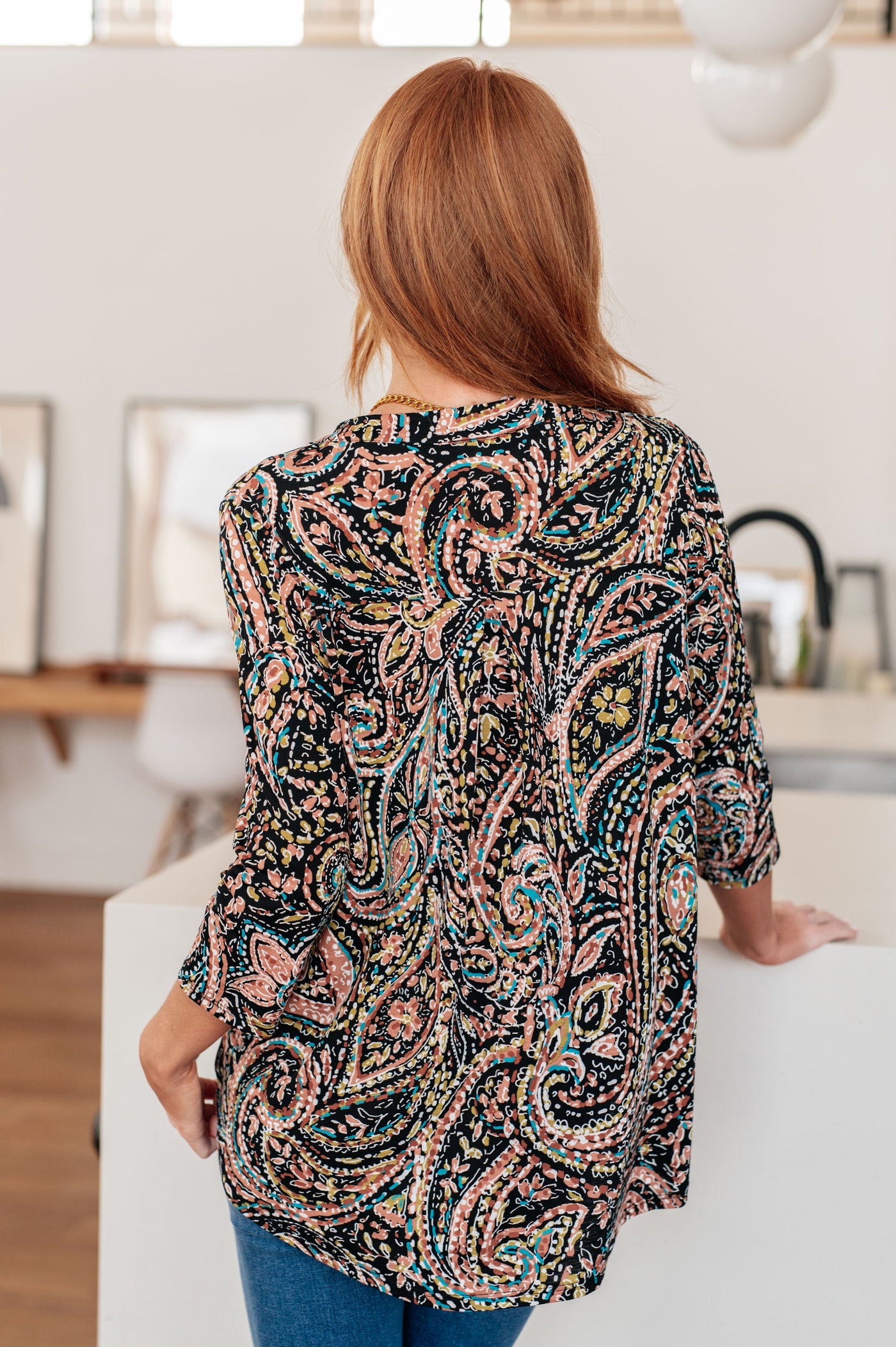 I Think Different Top Teal Paisley Womens Southern Soul Collectives