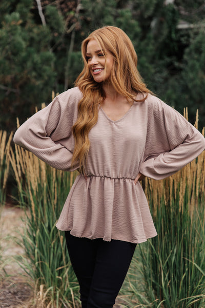 Imagine It All V-Neck Peplum Top Womens Southern Soul Collectives 