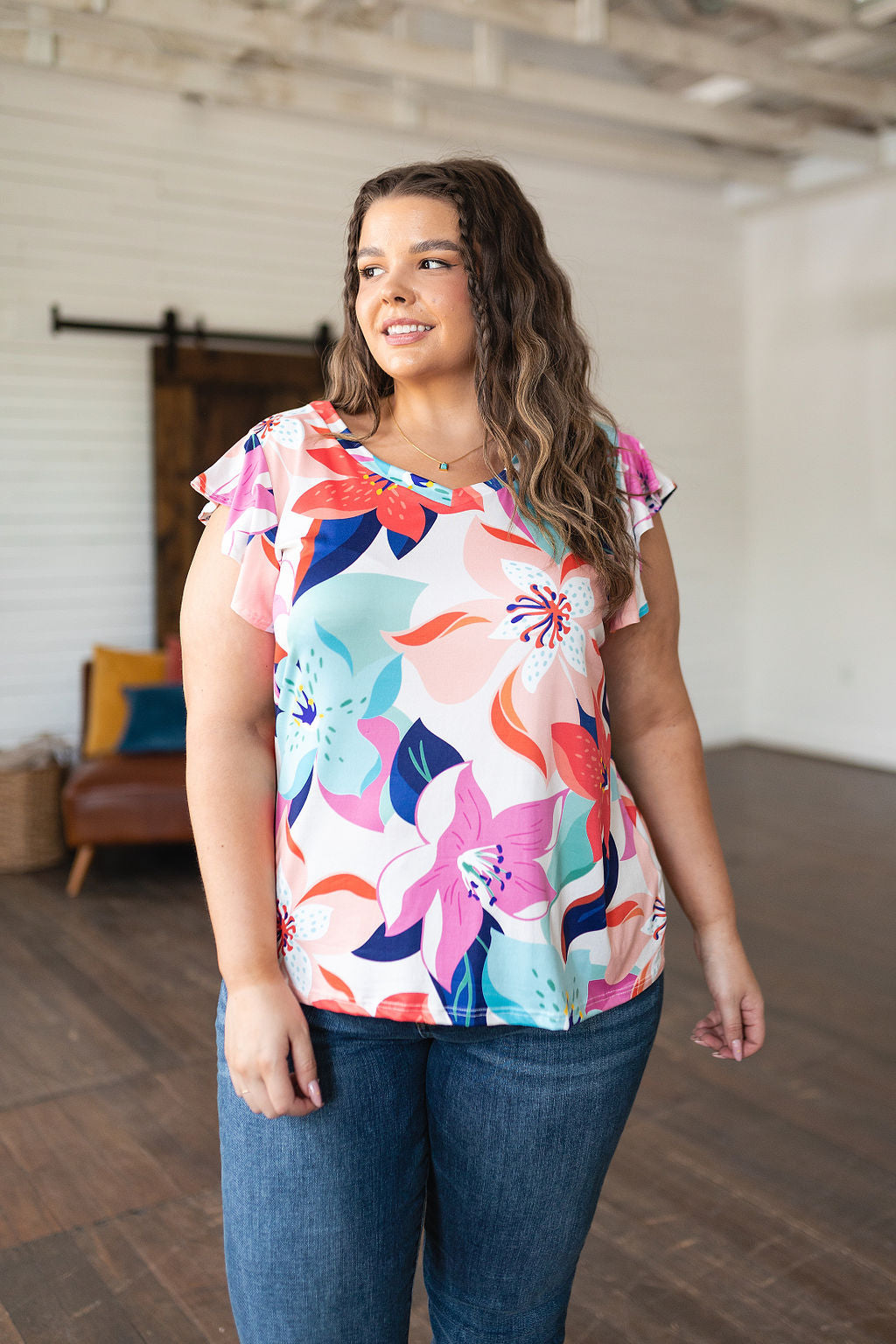 Impossible to Ignore Floral Blouse Womens Southern Soul Collectives 